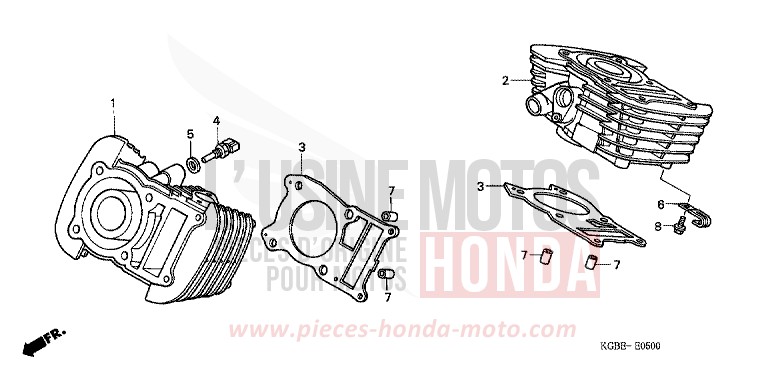 CYLINDER for Shadow VT125C SPANGLE SILVER METALLIC (NHA49) from 2006